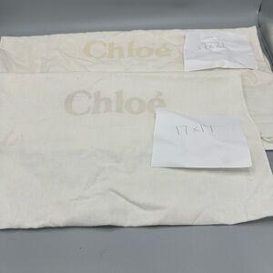 Bundle of 2 Chloe White Cotton Dustbags 17” x 21” and 17” x 17”